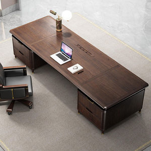 Schreibtisch, Chefschreibtisch, Geräumiger Präsidenten-Schreibtisch, Büro-Vorsitzenden-Arbeitstisch, Massivholz-Schreibtisch und Stuhl-Set. - Product Image 2