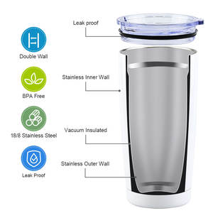 Gobelet isotherme à double paroi en acier inoxydable avec logo personnalisé, revêtement en poudre, 20 oz, 20oz, mignon, 30oz, grandes tasses à café, tasse de voyage - Product Image 6