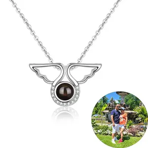 Collier de projection de photos personnalisé 100 langues je t'aime collier pendentif pour amoureux petite amie Couple romantique bijoux cadeau