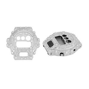 Insert de lunette de montre personnalisé <span class=keywords><strong>G</strong></span> <span class=keywords><strong>Shock</strong></span>, lunette Mossainette GW6900 plaquée or blanc, pierre ronde VVS Moissanite, lunette sertie de pierres - Product Image 5