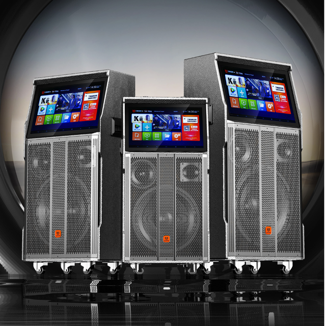 Factory Direct Sale Wheel Sliding 15.4 Inch Screen Wireless Battery Powered PA Speaker with Bluetooth