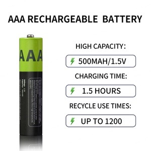 Batería de Litio Recargable Tipo C de 1.5V 500mAh 814mWh AAA para Linterna, Carga Rápida, Disponible en Almacén IILEER USA - Product Image 3