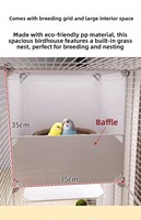 Cage à oiseaux pliable de luxe moderne et classique avec plateau en plastique, petit cadre en fer, maille respirante transparente, boîte d'élevage