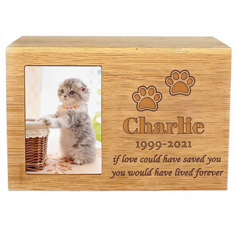 Custom Wooden Pet Casket Ashes Urn