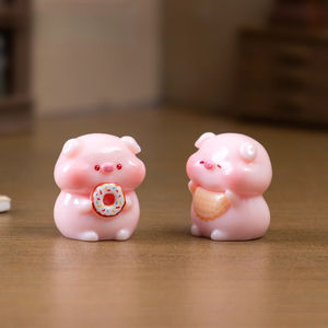 Weij Landscape - Maialino Carino e Ghiotto, Maialino Adorabile, Accessori Decorativi Fai-da-te, Miniatura in Resina per Scrivania e Auto - Product Image 4