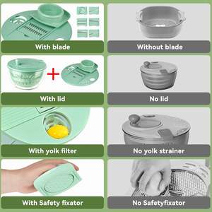 Éminceur de légumes multifonctionnel, outils de cuisine, coupe-pommes de terre, râpe, hachoir à fruits et légumes avec égouttoir B - Product Image 3