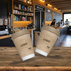 Tùy chỉnh phân hủy sinh học dùng một lần gợn tường Cà Phê Cốc giấy có nắp đậy tay áo đơn đôi tường Kraft thân thiện với môi trường - Product Image 1