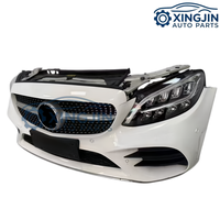 Pare-chocs complet pour Mercedes-Benz C63 W205 AMG 2019-2021, comprenant la calandre, le ventilateur de radiateur, les phares, les capteurs de stationnement et les composants de carrosserie
