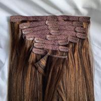 Extensions de cheveux à clips sans couture en cheveux humains Remy indiens naturels, double trame, fabrication mécanique