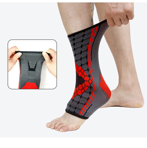 1 paire de talon en nylon, <span class=keywords><strong>bleu</strong></span>, rouge, anti-blessures, basket-ball, randonnée, manches, avec deux sangles en silicone - Product Image 4