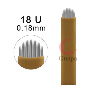 Nuevas Cuchillas de Microblading <span class=keywords><strong>Flex</strong></span> Lamina Tebori U-304 de 18U, Acero Inoxidable 18, Agujas <span class=keywords><strong>Nano</strong></span> de 0.18mm para Maquillaje Semipermanente de Cejas Finas - Product Image 3