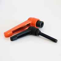 Poignée de verrouillage réglable en alliage de zinc-aluminium orange noir poignée de serrage tige de serrage en forme de L poignée mécanique rotative