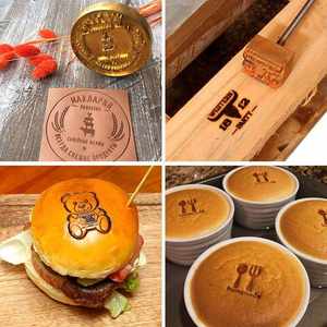 Bois cuir brûlant timbre fer à marquer avec tête en laiton 50MM Logo cuivre moules bricolage marque fer timbre pour père cadeau - Product Image 2