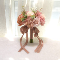 Künstlicher Seidenrosenstrauß für Hochzeiten im Freien, künstliche Blumen, handgehaltener Brautstrauß, Neuheit, Hochzeitsblumen