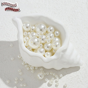 Perles d'imitation rouge vif, perles en résine plastique perforées blanc cassé, perles en vrac pour la fabrication de bijoux, accessoires de bricolage, vente en gros - Product Image 2
