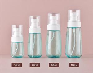 Difusor de botella de spray de plástico vacío transparente Juego de mini botellas de viaje de niebla fina 30/60/80/100ml de líquido Contenedores recargables pequeños - Product Image 6