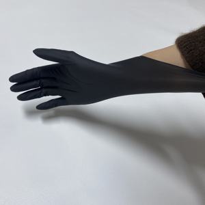 قفازات نيتريل للاستخدام مرة واحدة بسماكة 3-4 ميل لصالونات التجميل والوشم، متوفرة باللون الوردي والأسود والأزرق، خالية من البودرة ومناسبة للتنظيف في المطبخ - Product Image 4