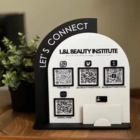 Support de numéro de table de mariage en acrylique avec code QR, design moderne en forme d'arche, vente en gros d'usine