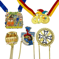 Fabricant de cadeaux en métal, médaille personnalisée en émail doux 3D, médaille de carnaval, médaille en alliage de zinc avec ruban