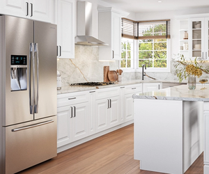 Armoires de cuisine modernes modulaires blanches personnalisées, ensemble complet, design nouveau, luxe léger, pour villa, appartement - Product Image 1