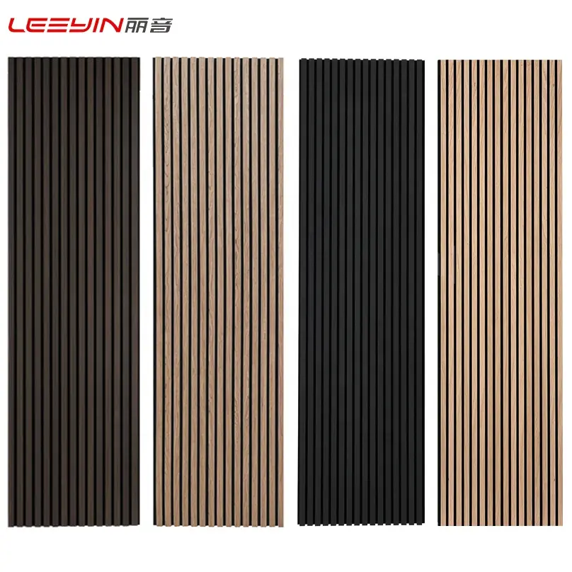 Gỗ tự nhiên Veneer Acoustic tấm thiết kế gỗ đá đen tường akupanels Acoustic gỗ tấm âm thanh bằng chứng