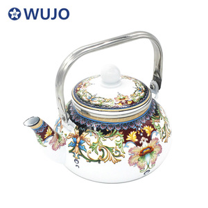 WUJO Vintage Enamel <strong>Kettle</strong> Enamel Coffee Teapot for <strong>Camping</strong> - Product Image 1
