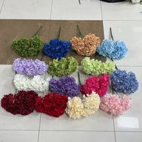 Buket Bunga Hydrangea Buatan 5 Cabang Rangkaian Padat Bunga Kecil Bola Tulle Besar 5 Kepala Bola Tulle Sutra Felt