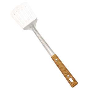 Ensemble d'ustensiles de cuisine en acier inoxydable Chef Season Show, 5 pièces, manche en bois, spatule, louche, cuillère ajourée, outils de cuisine - Product Image 3