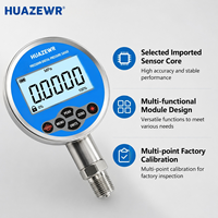 Digital Pressure Gauge 0.5%FS High Accuracy Stainless Steel Pressure Meter 12 Units LCD OEM ODM for Oil Gas Water