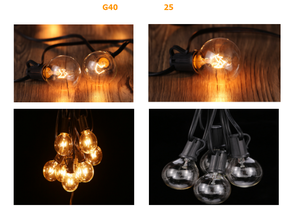 Bán Hot Bán Buôn Giáng Sinh 25Ft G40 <span class=keywords><strong>Globe</strong></span> Glass LED Năng Lượng Mặt Trời Chuỗi Ngoài Trời Đèn Dây - Product Image 3