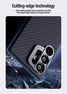เคสโทรศัพท์ <span class=keywords><strong>Nillkin</strong></span> ใยอะรามิด คาร์บอนไฟเบอร์ สำหรับ Samsung S24Ultra เคสโทรศัพท์เคลือบเคฟลาร์แบบแม่เหล็ก พร้อมขาตั้งกล้อง - Product Image 5