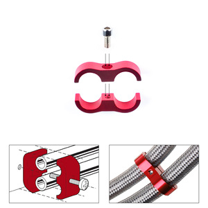 Collier de serrage double trou en alliage d'aluminium pour conduite de carburant 25mm 20mm 16mm 14mm 11mm pour fixation de tuyau automobile AN4 AN12 Modification - Product Image 4