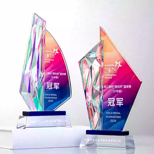 Trofeo di cristallo trofeo di vetro della barca a vela trofei galvanici splendente commemorazione del premio d'onore aziendale - Product Image 1