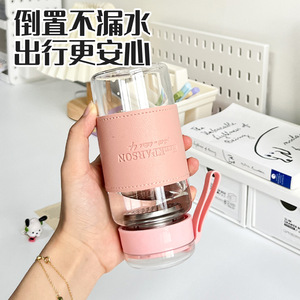 HanKPARSON Glass <b>Water</b> <b>Bottle</b> With Lid And <b>Filter</b> Portable For Travel And Office Use - Product Image 4