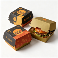 Emballage alimentaire personnalisé en papier couché biodégradable pour hot-dogs, hamburgers et burgers à emporter, avec gaufrage, en matériau recyclé pour restaurants