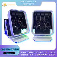 Machine d'expérience de vol 360VR en réalité virtuelle pour deux personnes, équipement de vol VR dynamique 4D en métal, jeux d'arcade, sites panoramiques, vente en gros en stock