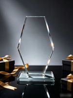 Plaque en cristal K9 noir personnalisée, gravable au laser, récompense d'entreprise en cristal irrégulier