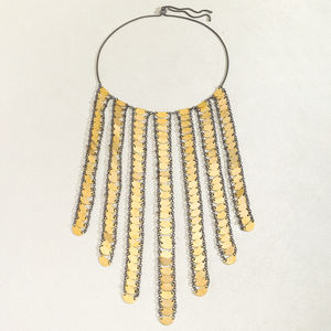 قلادة عنق أنيقة بتصميم هندسي مع ترتر متعدد الطبقات مع سلسلة قلادة بتصميم شخصية بسيطة وعتيقة - Product Image 3