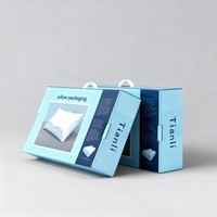 Boîte en carton ondulé avec poignée pour l'emballage de coussins, impression numérique couleur, vente en gros, boîte d'expédition pour coussin avec poignée