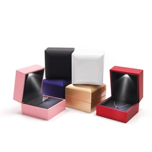 <b>LED</b> Light Ring Earring Pendant Lacquer Jewelry Box Factory Direct Sales in Stock Jewelry Box with Custom logo - Product Image 1