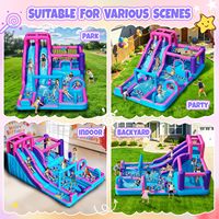 Parc aquatique gonflable avec double toboggan pour fêtes en extérieur et jeux intérieurs, équipement de jeu souple pour enfants, en stock aux États-Unis