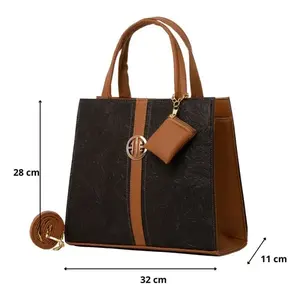 Sac cabas élégant en rotin marron pour femme Fana Alola M3727 avec motif en strass d'alligator, perles et diamants décoratifs, bandoulière amovible - Product Image 3