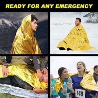 Vente en gros d'accessoires de camping en plein air Couverture de sauvetage pliante en feuille thermique Survival Emergency & Terk & Hiking