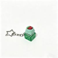 Porte-clés mignon anti-stress avec bouton de clavier, bouton à pression, bouton fruit et bouton lumineux