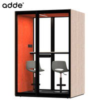 Cabine de bureau acoustique en bois avec porte vitrée pour espace de travail privé