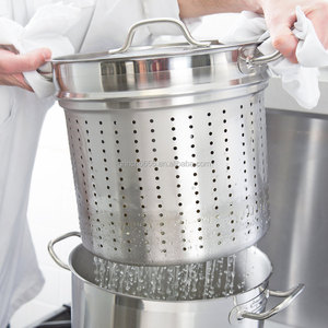 Olla para Pasta de Diseño Moderno 2025 con Cuatro Compartimentos, Tapa con Colador, Hervidor para Pasta y <span class=keywords><strong>Vaporera</strong></span> para Verduras, Hecha de Metal - Product Image 5