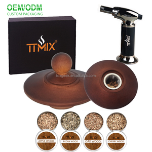 Cocktail Smoker UFO Box Owith Lid Ork 4 Flavors Wood Chips Butane Torch Set for Whiskey Drink Factory