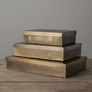 Boîtes à bijoux de rangement en laiton antique emballage bracelet boucles d'oreilles collier ensemble de bijoux boîte organisateur de bijoux Logo personnalisé - Product Image 1