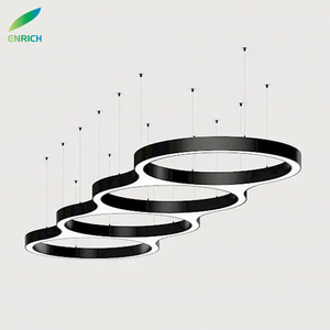 Luminaire LED moderne en mousse verte avec anneau en métal de 24 pouces Luminaire commercial en forme de cercle pour restaurant et hôtel - Product Image 3
