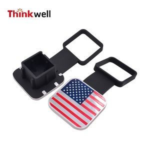 Thinkwell Trailer Hitch <b>Plug</b> Cover With Ring Black Square Tube Cap For <b>Replace</b> Repair - Product Image 1